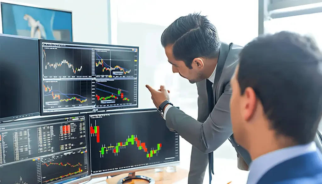 Men reviewing charts